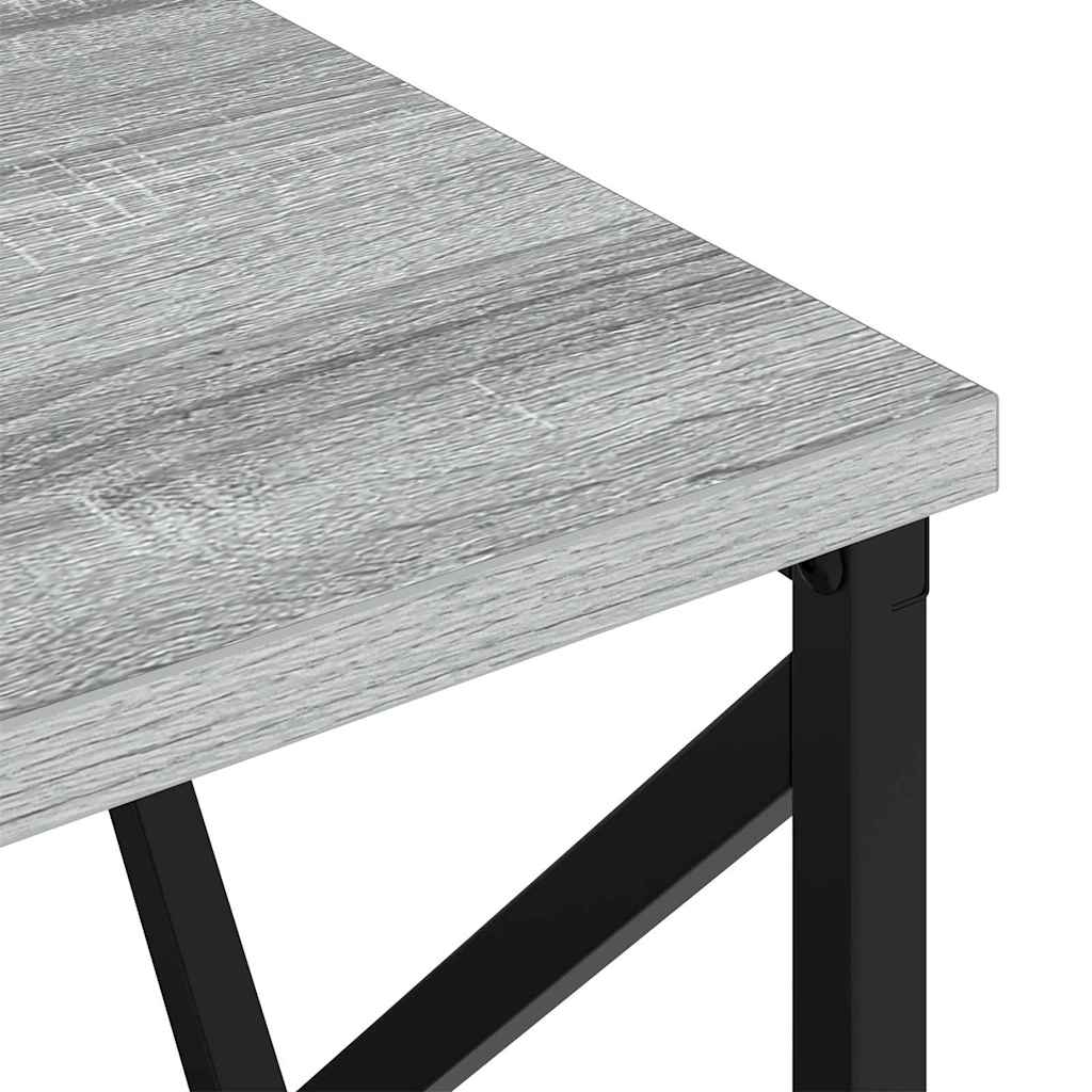 vidaXL Comò con stazione di ricarica con cassetto 2 pcs Grigio sonoma