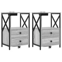 Armadio da Notte 2 pcs Grigio Sonoma 40 x 31 x 60 cm 859567