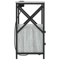 vidaXL Comò con stazione di ricarica con cassetto 2 pcs Grigio sonoma