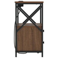 vidaXL Comò con stazione di ricarica Rovere marrone Legno multistrato