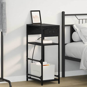 vidaXL Armadio da Notte Rovere nero 40 x 27 x 76 cm Legno multistrato