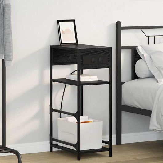 vidaXL Armadio da Notte Rovere nero 40 x 27 x 76 cm Legno multistrato