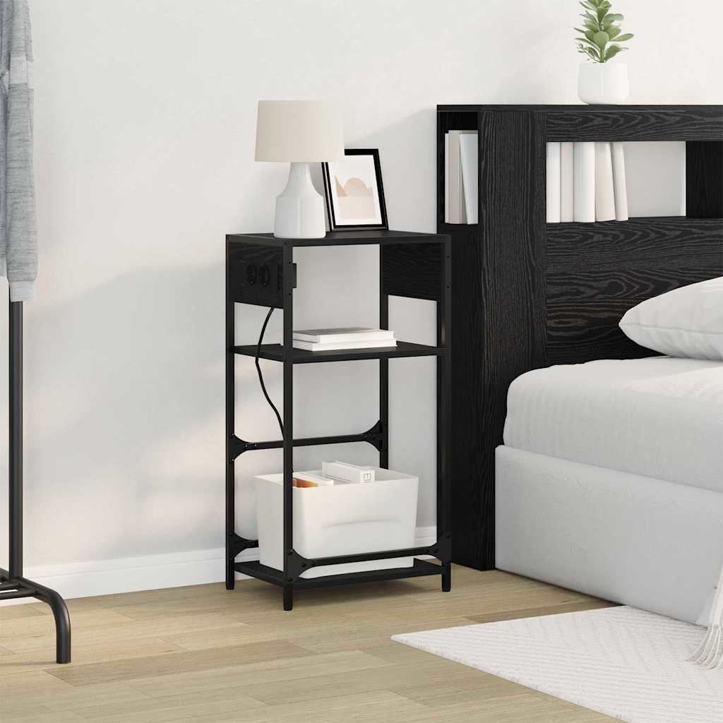 vidaXL Armadio da Notte Rovere nero 40 x 27 x 76 cm Legno multistrato