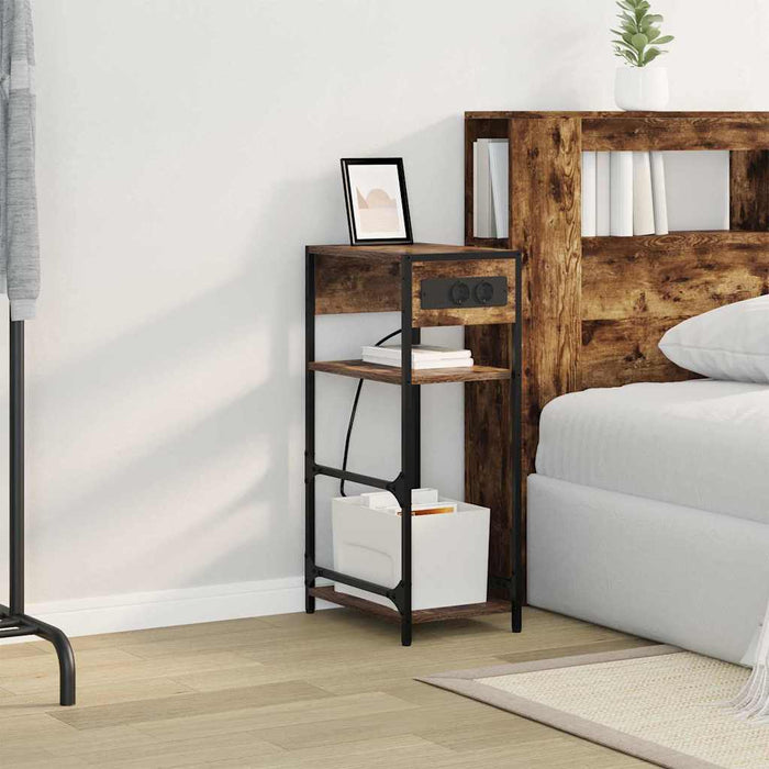 vidaXL Armadio da Notte Rovere fumo 40 x 27 x 76 cm Legno multistrato