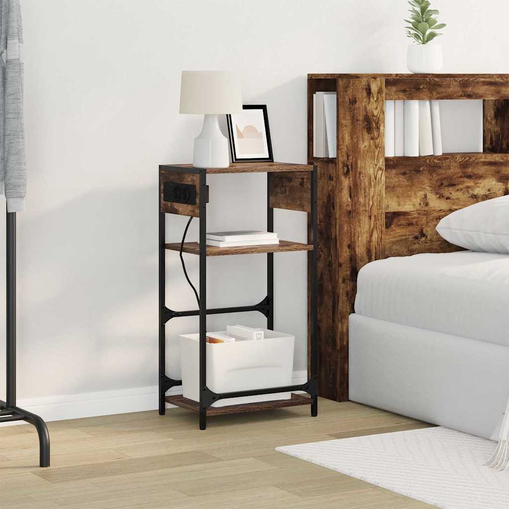 vidaXL Armadio da Notte Rovere fumo 40 x 27 x 76 cm Legno multistrato