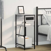 vidaXL Armadio da Notte con cassetto Grigio sonoma 40 x 27 x 76 cm