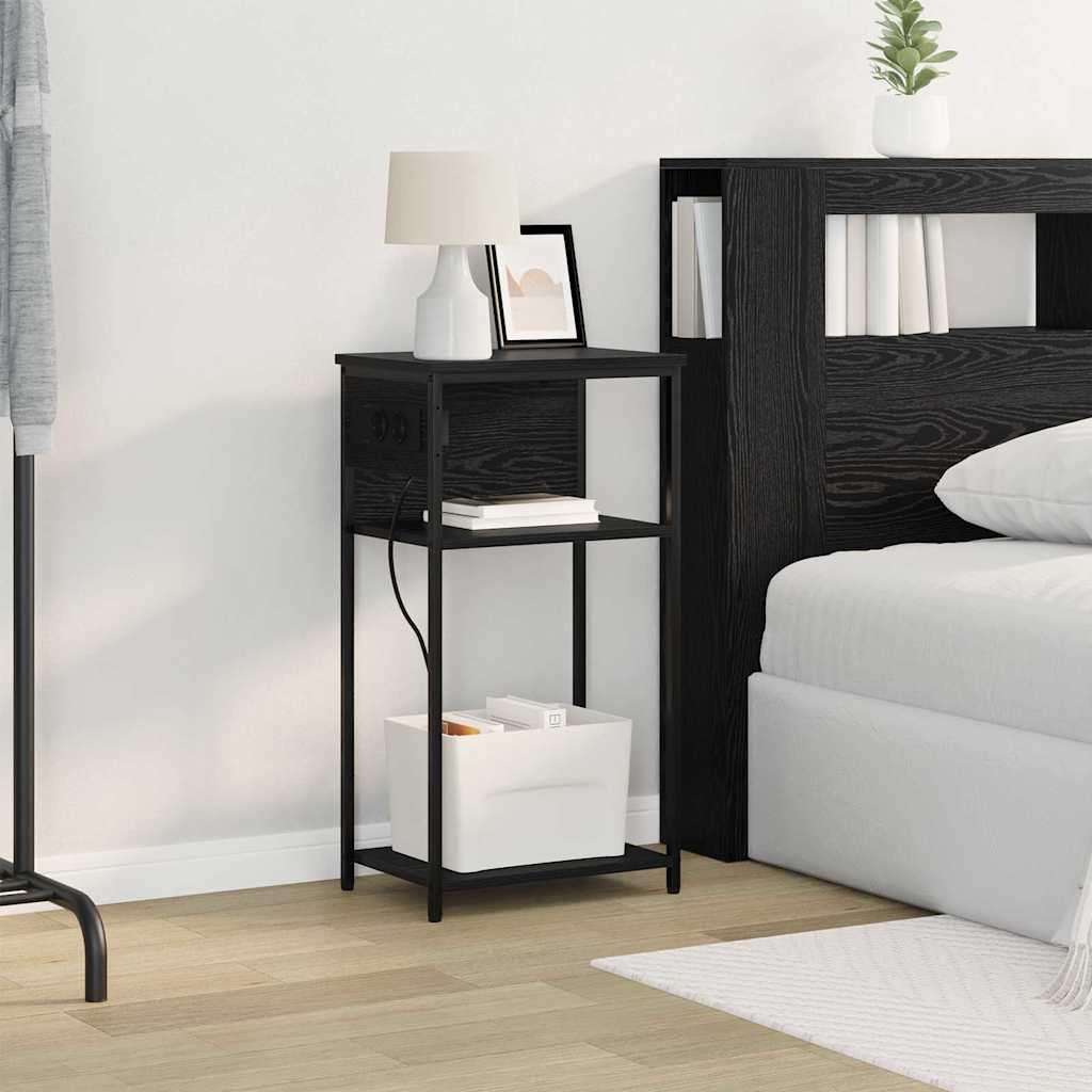 Armadio da Notte Rovere nero 28.1 x 40.9 x 75 cm 859575