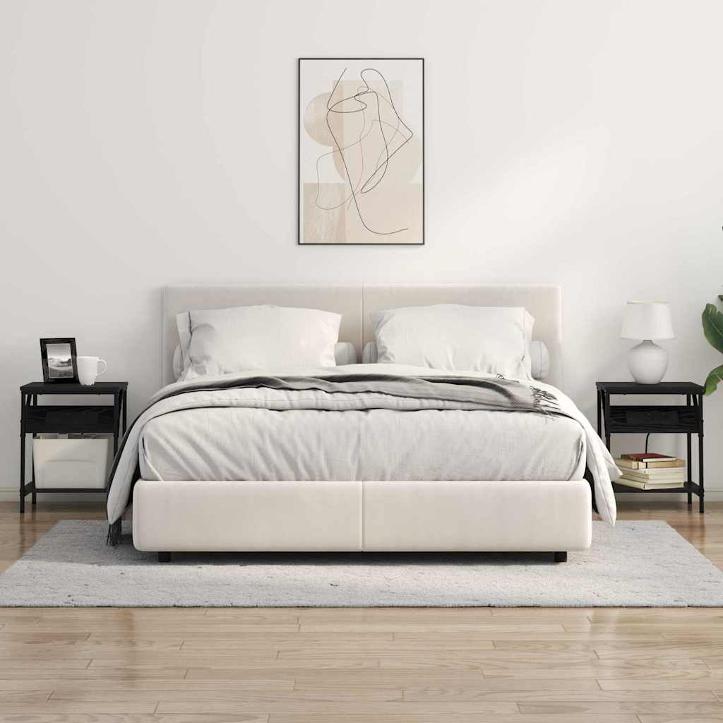 vidaXL Mobiletti da Notte 2 pcs Rovere nero 38 x 30 x 48 cm