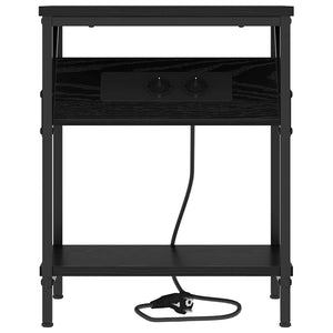 vidaXL Mobiletti da Notte 2 pcs Rovere nero 38 x 30 x 48 cm