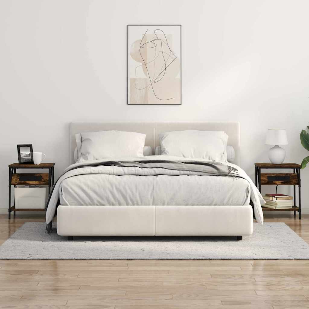 vidaXL Mobiletti da Notte 2 pcs Rovere fumo 38 x 30 x 48 cm