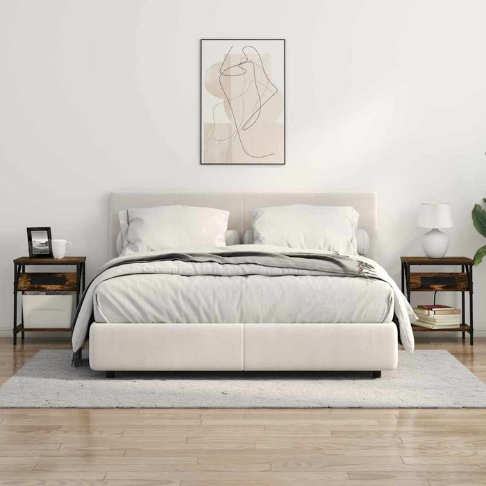 vidaXL Mobiletti da Notte 2 pcs Rovere fumo 38 x 30 x 48 cm