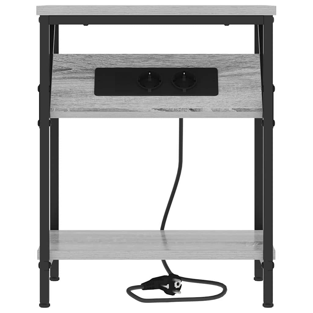 vidaXL Mobiletti da Notte 2 pcs Grigio sonoma 38 x 30 x 48 cm