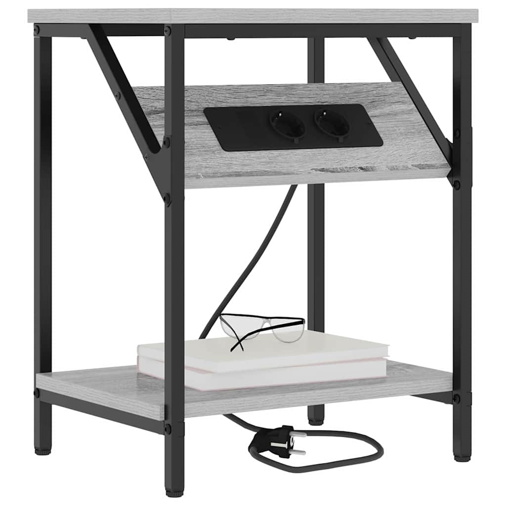 vidaXL Mobiletti da Notte 2 pcs Grigio sonoma 38 x 30 x 48 cm