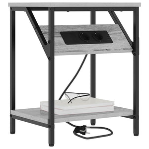 vidaXL Mobiletti da Notte 2 pcs Grigio sonoma 38 x 30 x 48 cm