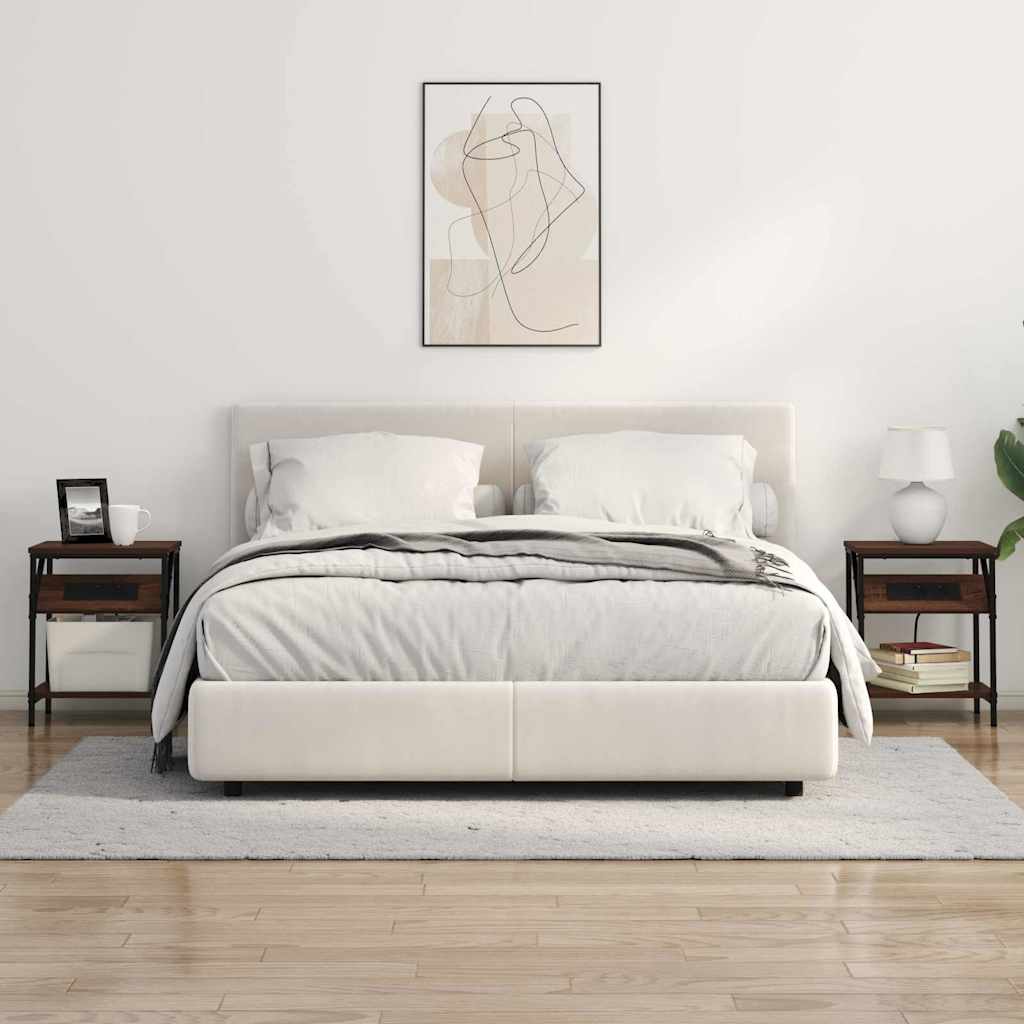 vidaXL Mobiletti da Notte 2 pcs Rovere marrone 38 x 30 x 48 cm