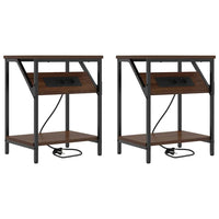 vidaXL Mobiletti da Notte 2 pcs Rovere marrone 38 x 30 x 48 cm