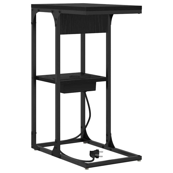 vidaXL Comodino Rovere Nero 41.5 x 26 x 60.5 cm Legno multistrato