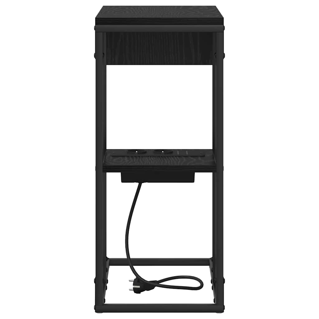 vidaXL Comodino Rovere Nero 41.5 x 26 x 60.5 cm Legno multistrato