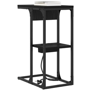 vidaXL Comodino Rovere Nero 41.5 x 26 x 60.5 cm Legno multistrato