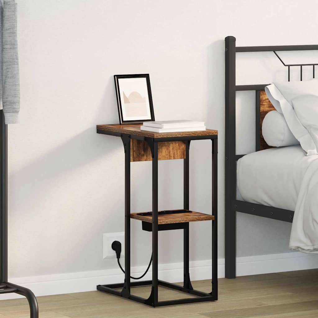 vidaXL Comodino Rovere affumicato 41.5 x 26 x 60.5 cm