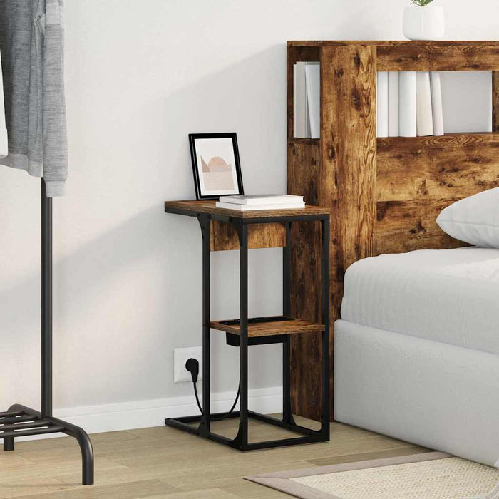 vidaXL Comodino Rovere affumicato 41.5 x 26 x 60.5 cm