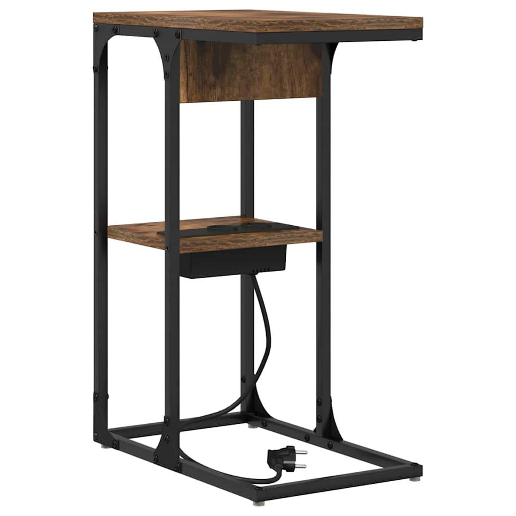 vidaXL Comodino Rovere affumicato 41.5 x 26 x 60.5 cm