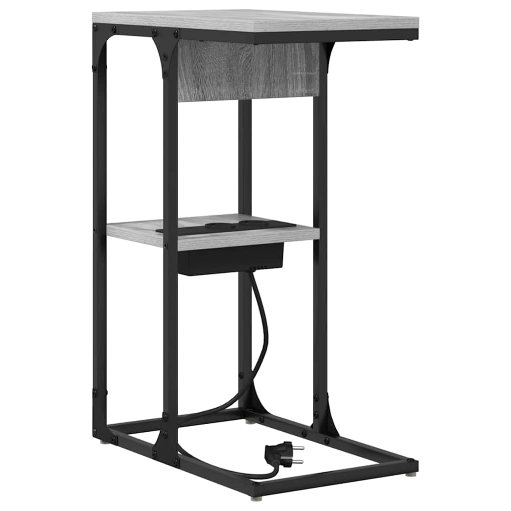 vidaXL Comodino Grigio sonoma 41.5 x 26 x 60.5 cm Legno multistrato