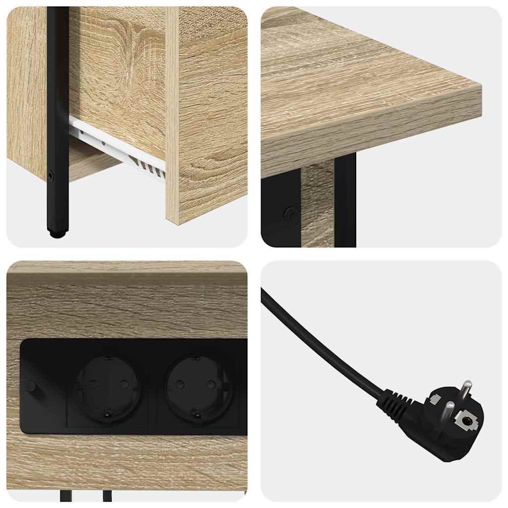 vidaXL Armadio da Notte con cassetto rovere sonoma 60 x 30 x 61 cm