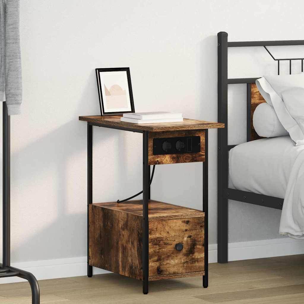 vidaXL Armadio da Notte Rovere fumo 60 x 30 x 61 cm Legno multistrato