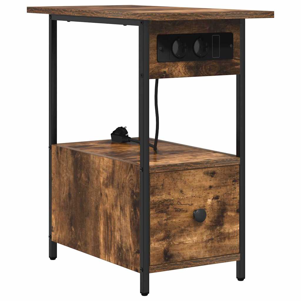 vidaXL Armadio da Notte Rovere fumo 60 x 30 x 61 cm Legno multistrato