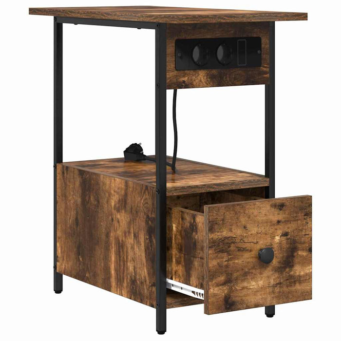 vidaXL Armadio da Notte Rovere fumo 60 x 30 x 61 cm Legno multistrato