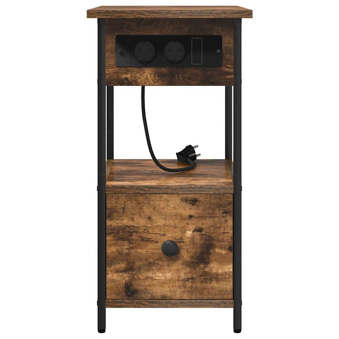 vidaXL Armadio da Notte Rovere fumo 60 x 30 x 61 cm Legno multistrato