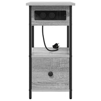 vidaXL Armadio da Notte con cassetto Grigio sonoma 60 x 30 x 61 cm