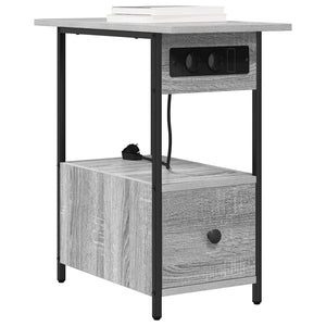 vidaXL Armadio da Notte con cassetto Grigio sonoma 60 x 30 x 61 cm