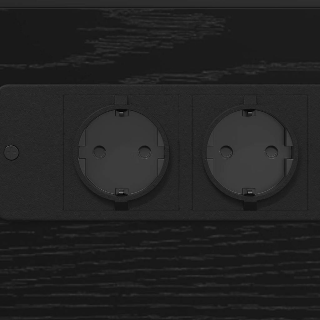 vidaXL Comodino Rovere nero 41.5 x 26 x 60.5 cm Legno multistrato