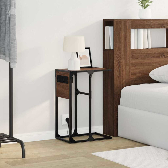 vidaXL Comodino Rovere marrone 41.5 x 26 x 60.5 cm Legno multistrato