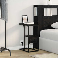 vidaXL Armadio da Notte con cassetto Rovere nero 41.5 x 26 x 60.5 cm