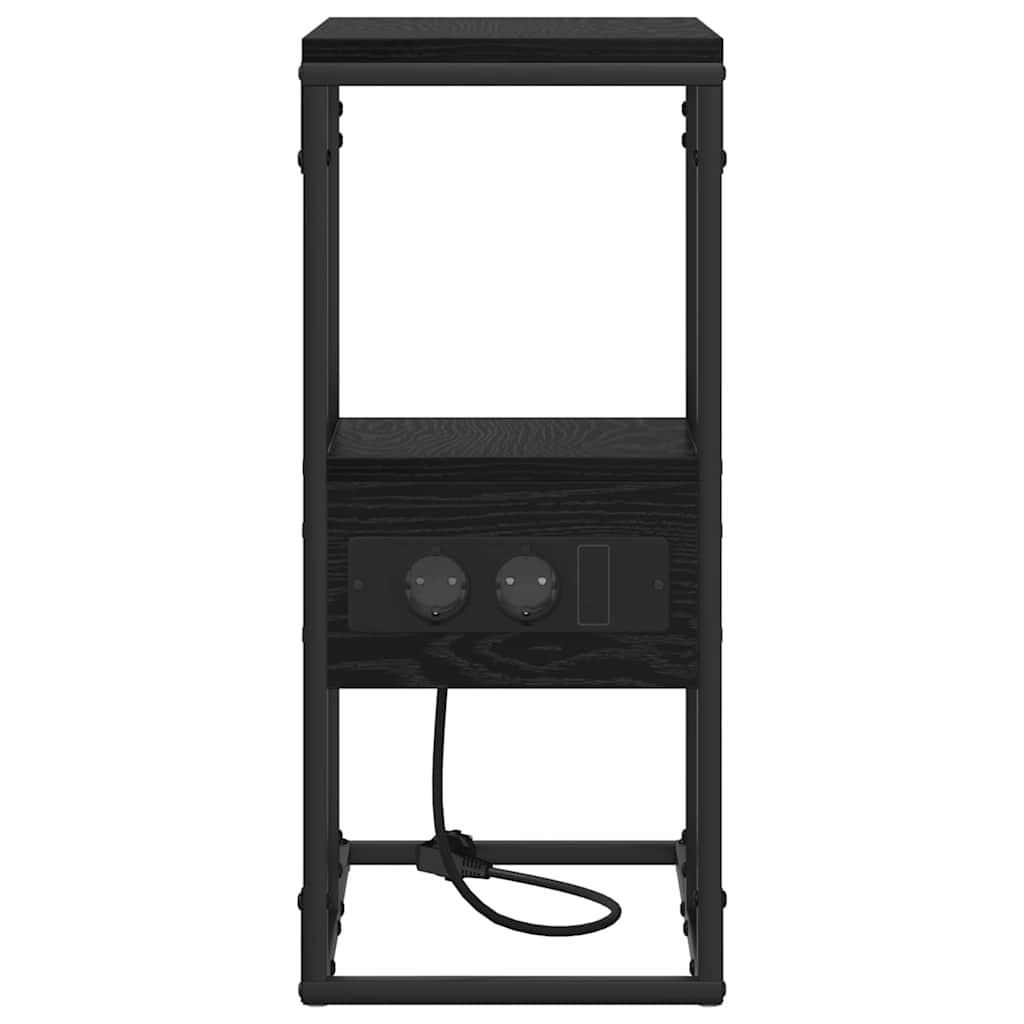 vidaXL Armadio da Notte con cassetto Rovere nero 41.5 x 26 x 60.5 cm