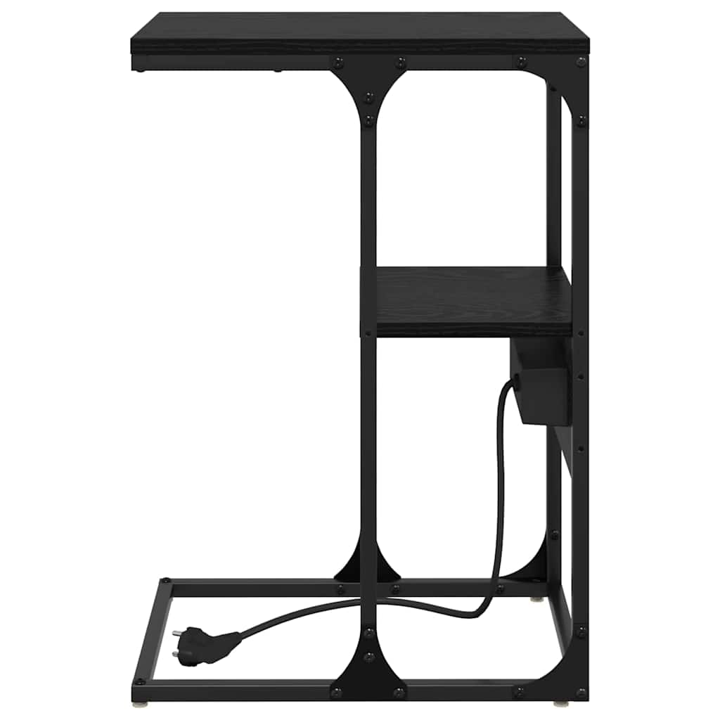 vidaXL Armadio da Notte con cassetto Rovere nero 41.5 x 26 x 60.5 cm