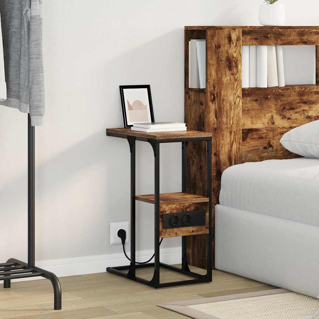 vidaXL Armadio da Notte con cassetto Rovere fumo 41.5 x 26 x 60.5 cm