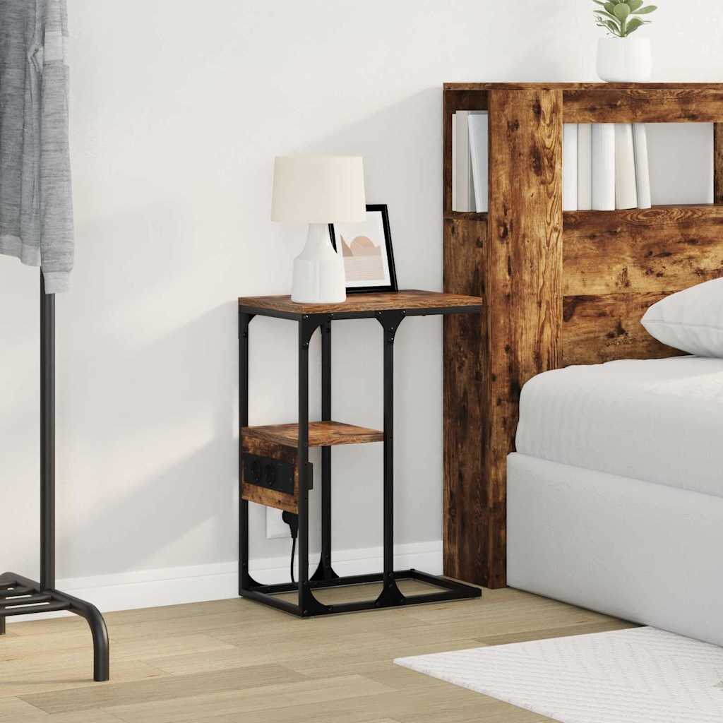 vidaXL Armadio da Notte con cassetto Rovere fumo 41.5 x 26 x 60.5 cm