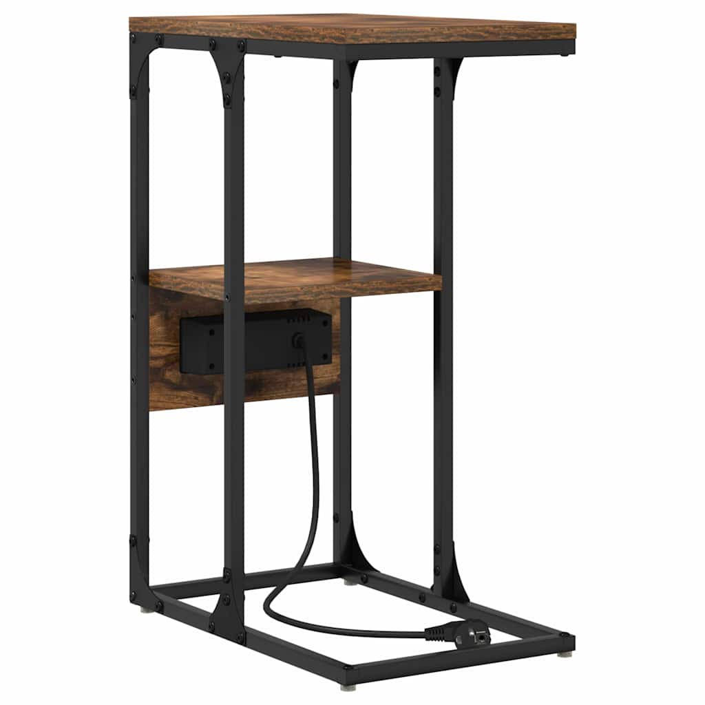 vidaXL Armadio da Notte con cassetto Rovere fumo 41.5 x 26 x 60.5 cm