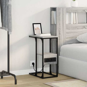 vidaXL Armadio da Notte con cassetto Grigio sonoma 41.5 x 26 x 60.5 cm