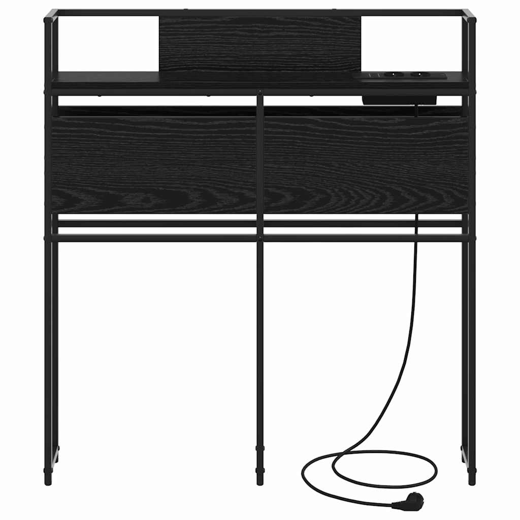 vidaXL Testata contenitore Rovere nero 75 cm Legno multistrato