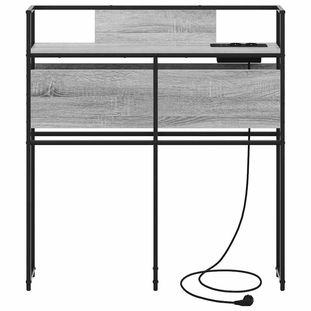 vidaXL Testata contenitore Grigio sonoma 90 cm Legno multistrato