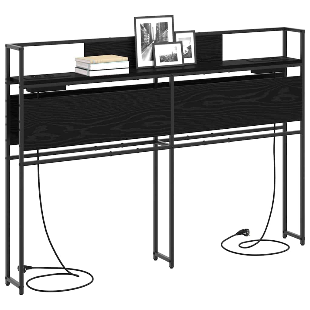 vidaXL Testata contenitore Rovere nero 120 cm Legno multistrato