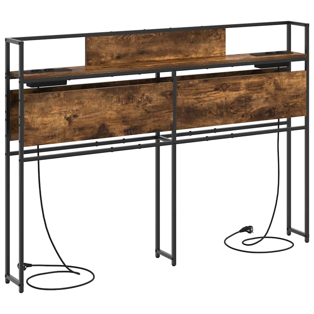 vidaXL Testata contenitore Rovere fumo 120 cm Legno multistrato