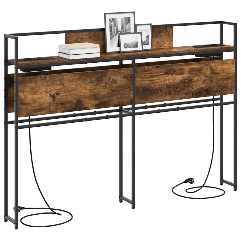 vidaXL Testata contenitore Rovere fumo 120 cm Legno multistrato