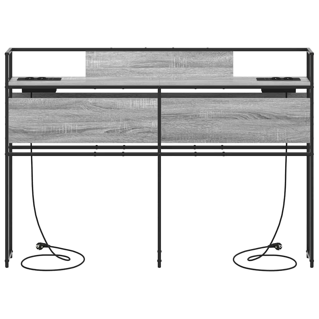 vidaXL Testata contenitore Grigio sonoma 135 cm Legno multistrato