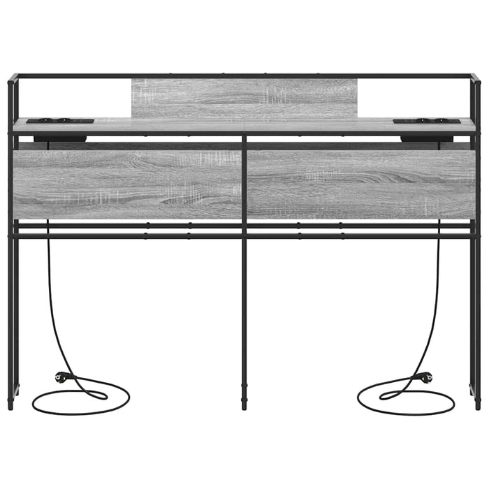 vidaXL Testata contenitore Grigio sonoma 135 cm Legno multistrato